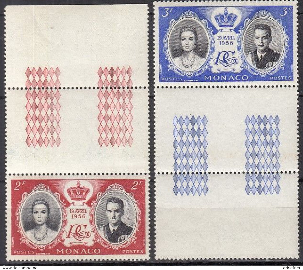 MONACO  562-563 L, Postfrisch **, Hochzeit Rainer III. Und Grace Kelly, 1956 - Neufs