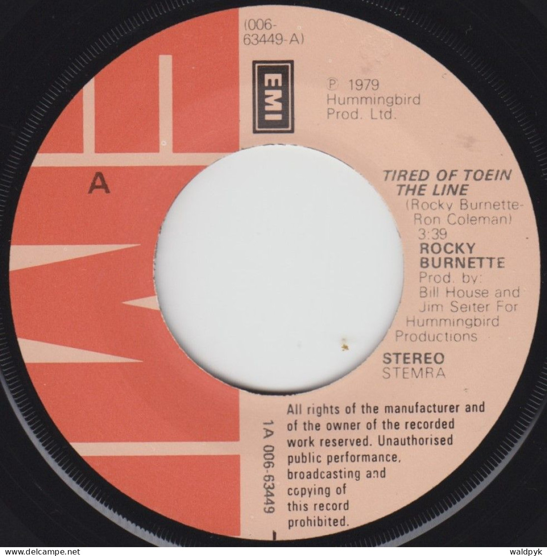 ROCKY BURNETTE - Tired Of Toein' The Line - Sonstige - Englische Musik