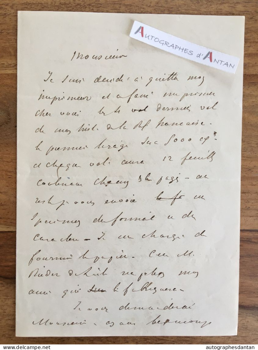 ● L.A.S 1855 François PUAUX - Pasteur à Mulhouse - Lettre + Fiche Autobiographique - Né à Vallon Pont D'Arc (Ardèche) - Other & Unclassified