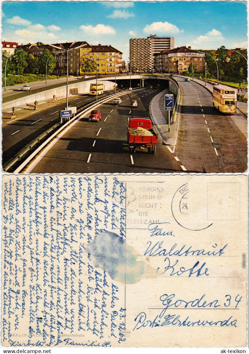 Ansichtskarte Halensee Berlin Stadtautobahn - Häuser 1962 - Halensee