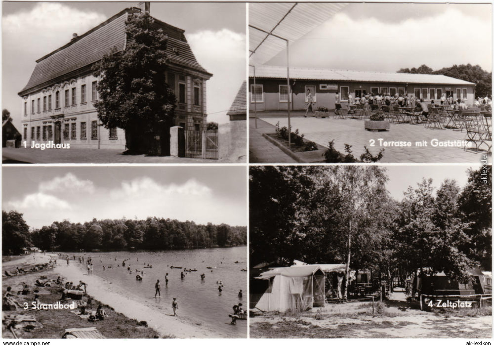 Grimma Thümmlitzwalde: Jagdhaus , Gaststätte, Standbad, Zeltplatz 1982 - Grimma