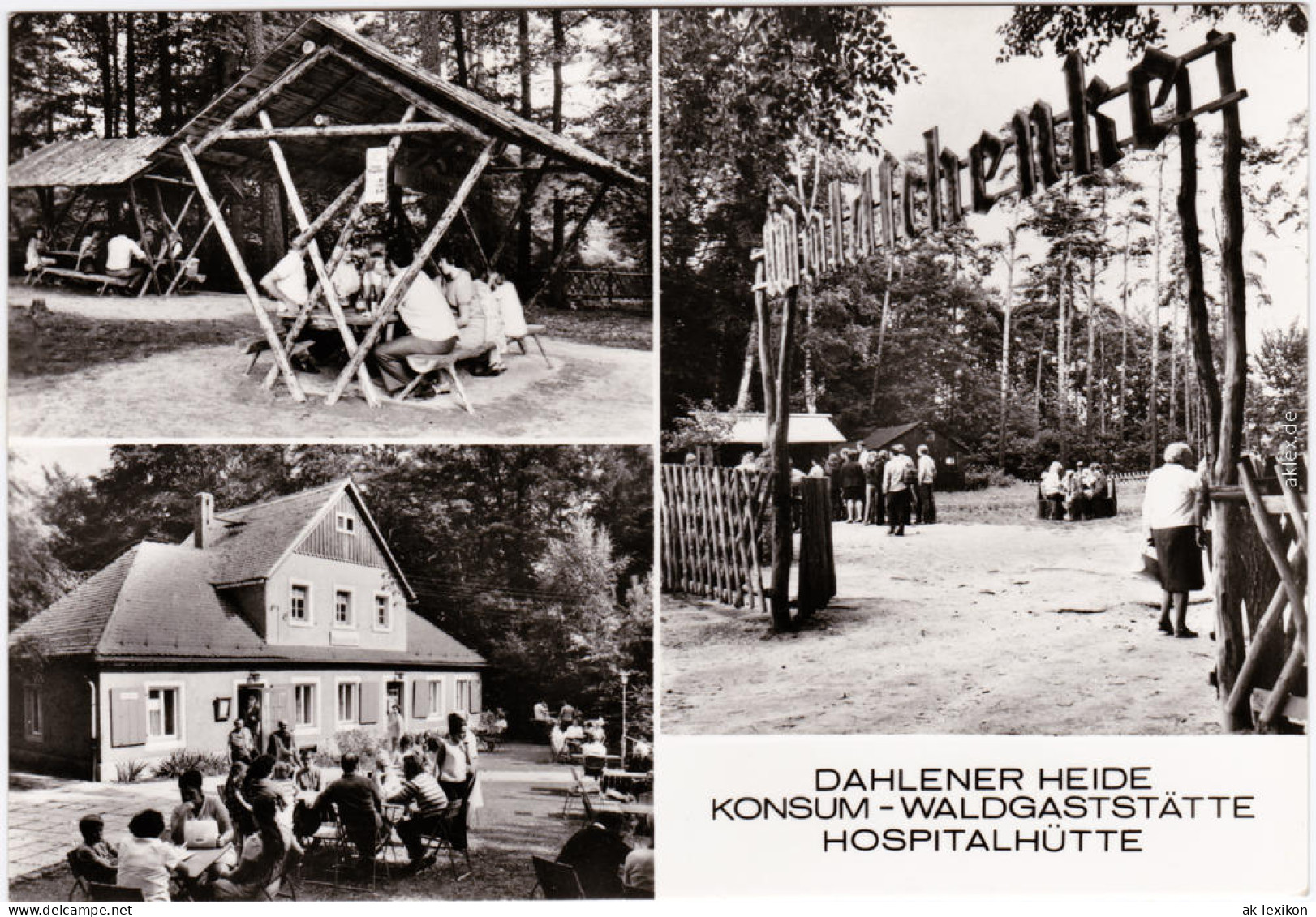 Fotokarte Dahlen Dahlener Heide: Konsum-Waldgaststätte Hospitalhütte 1986 - Dahlen