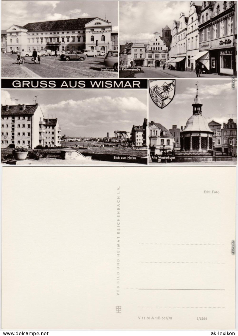 Wismar Stadthaus, Krämerstraße, Hafen, Alte Wasserkunst 1970 - Wismar