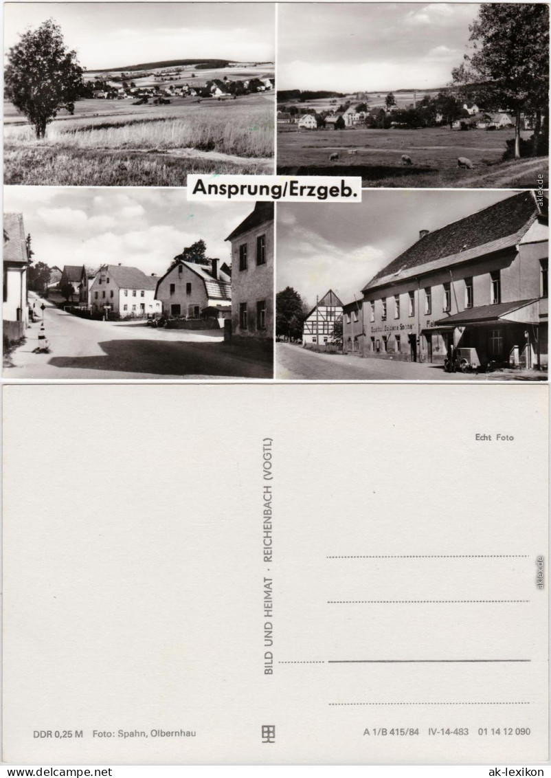 Ansprung Marienberg Im Erzgebirge Gasthof, Straßenansicht, Schafe, Totale 1984 - Marienberg