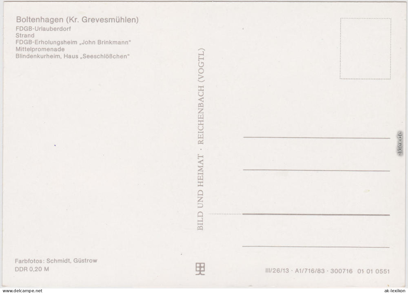Boltenhagen FDGB-Urlauberdorf, Strand, FDGB-Erholungsheim "John Brinkmann 1983 - Boltenhagen