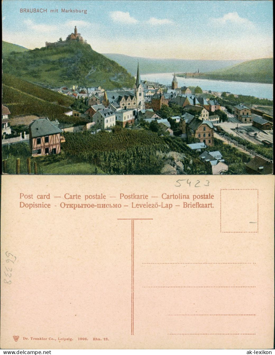 Ansichtskarte Braubach Blick Auf Den Ort Mit Marksburg 1906 - Braubach