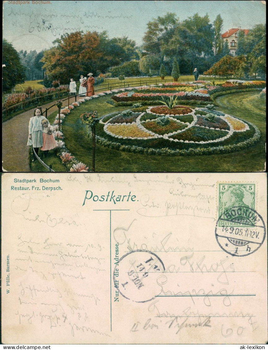 Ansichtskarte Bochum Kinder, Park - Restaurant Frz. Derpsch - Stadtpark 1905  - Bochum