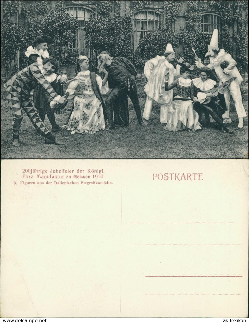 Ansichtskarte Meißen Porzellan-Manufaktur Stehgreifkomödie - 200 Jahre 1910 - Meissen