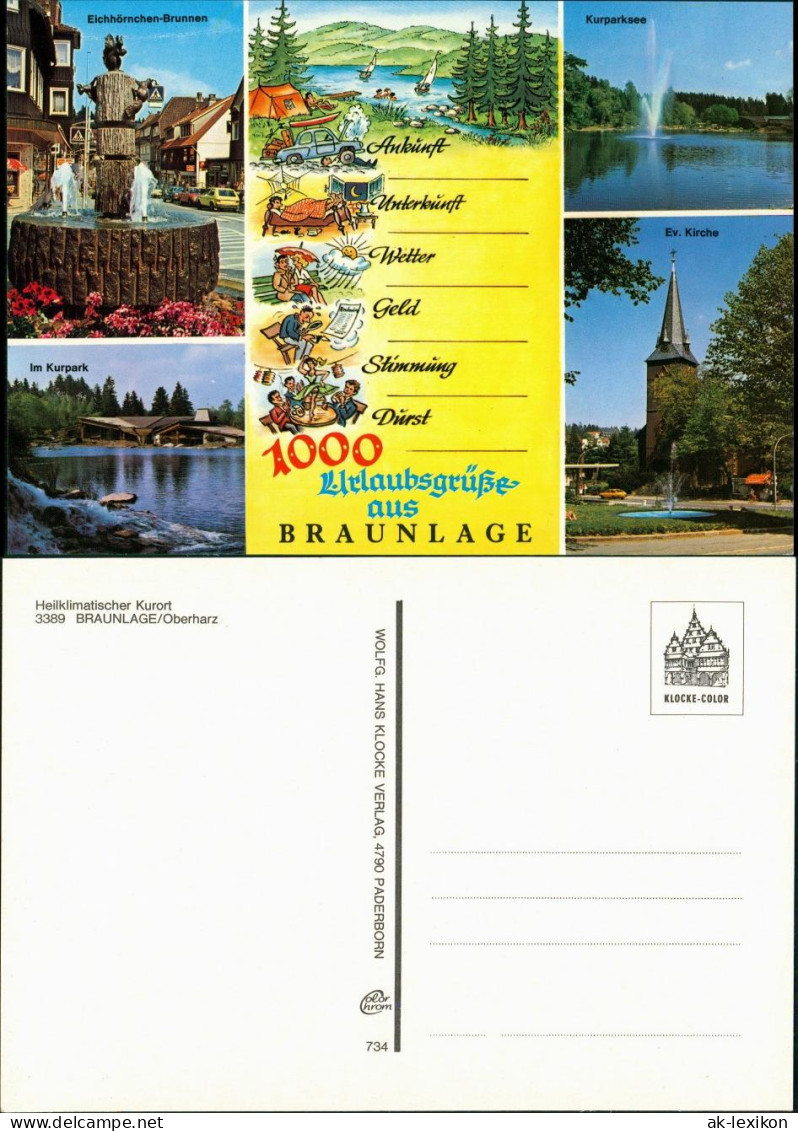 Braunlage Mehrbild-AK Mit Stimmungsbericht & Stadtansichten 1975 - Braunlage