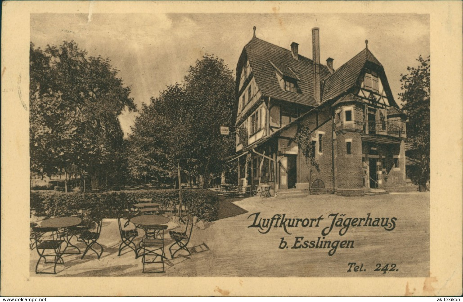 Ansichtskarte Esslingen Gasthaus Jägerhaus 1924 - Esslingen