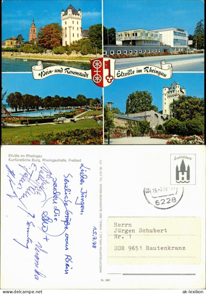 Eltville Am Rhein Kurfürstliche Burg, Rheingauhalle, Freibad Mehrbild-AK 1978 - Eltville