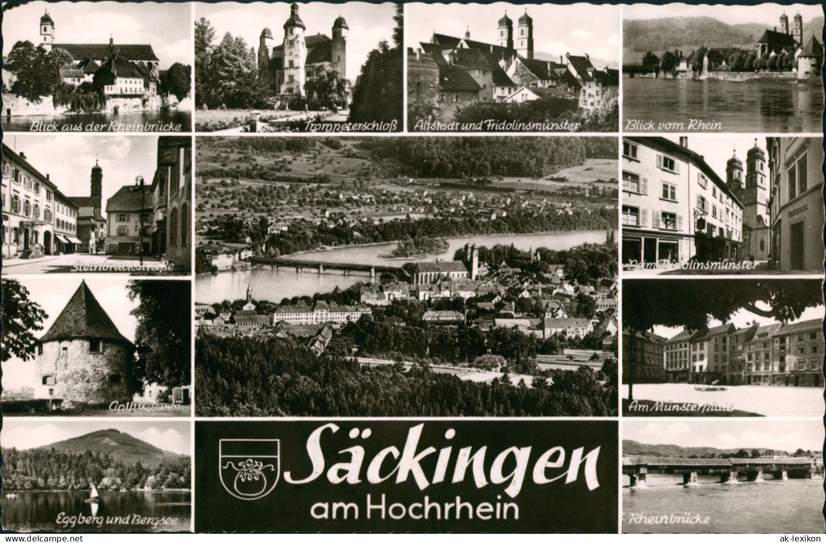 Ansichtskarte Bad Säckingen MB: Stadt, Straßen, Schloß 1962 - Bad Säckingen