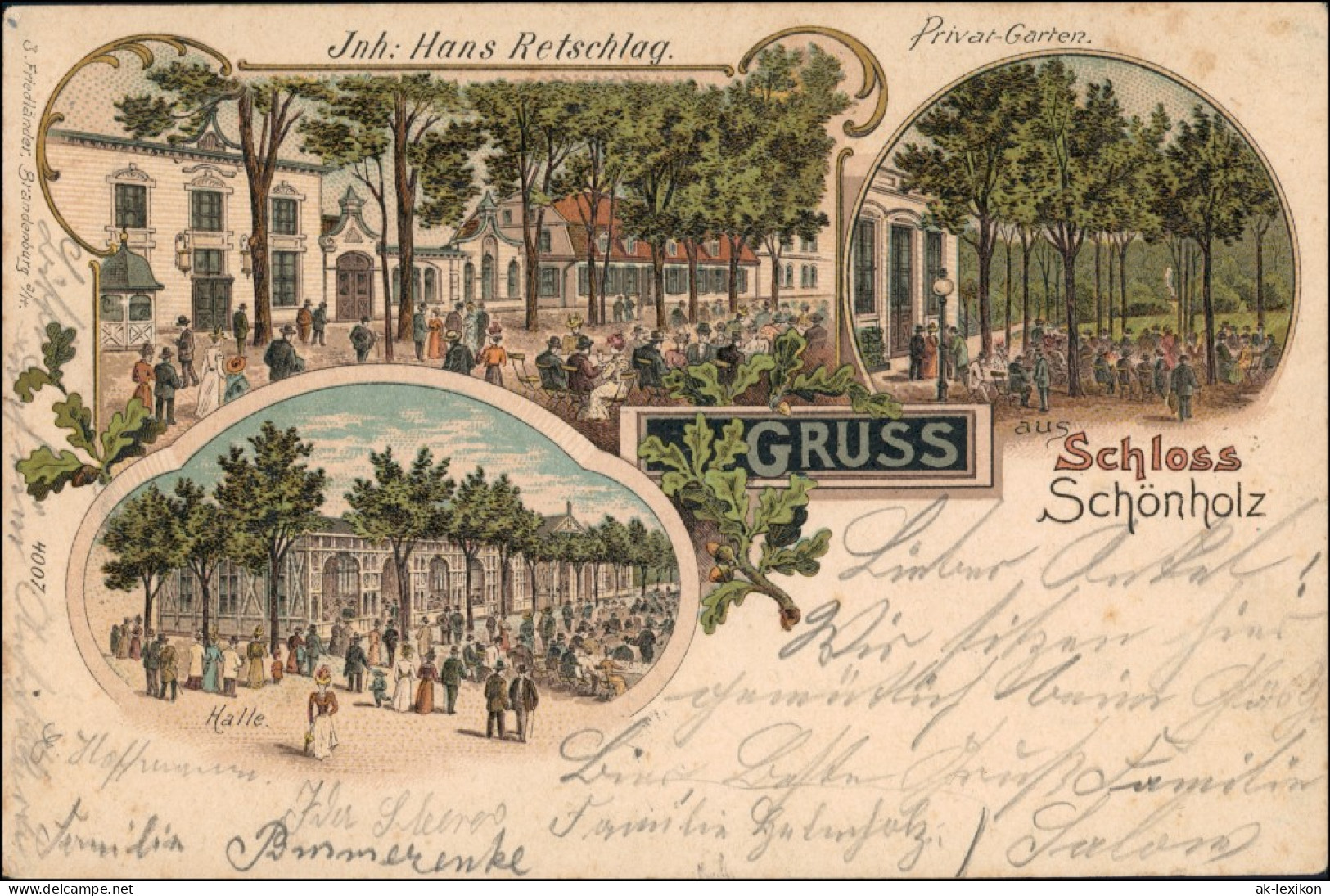 Litho AK Niederschönhausen-Berlin Pankow - Schloß Restauration 1901 - Pankow