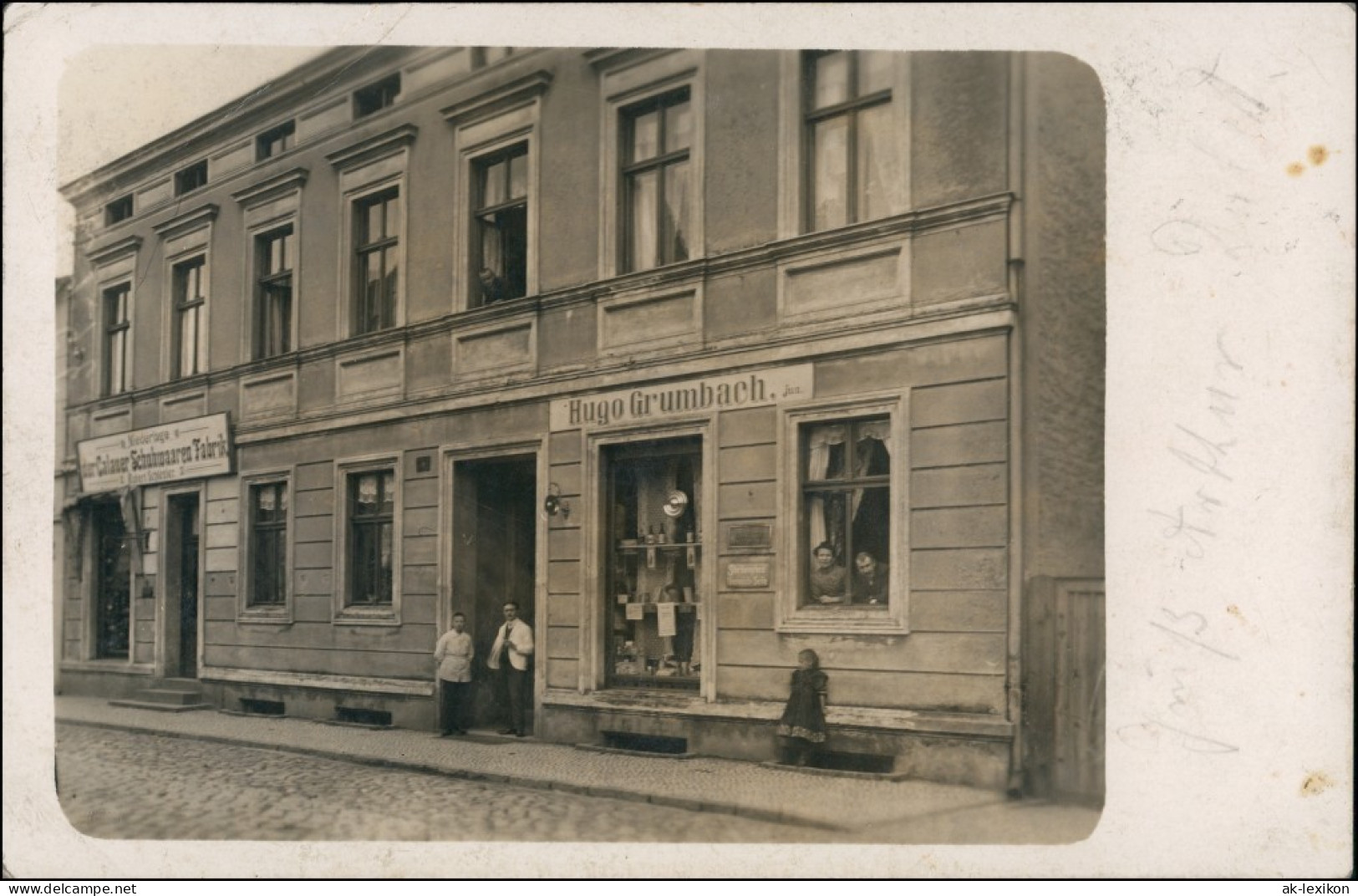 Altdöbern Geschäft Calauer Schuhwaren Hugo Grumbach 1910 Privatfoto - Altdoebern