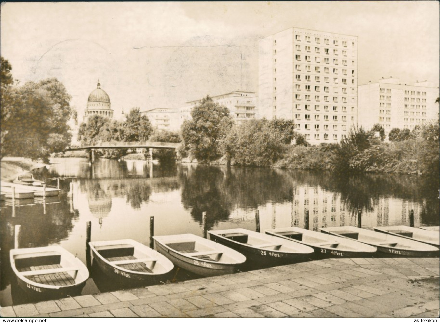 Ansichtskarte Potsdam Freundschaftsinsel - Alte Fahrt - Hochhäuser 1981/1982 - Potsdam