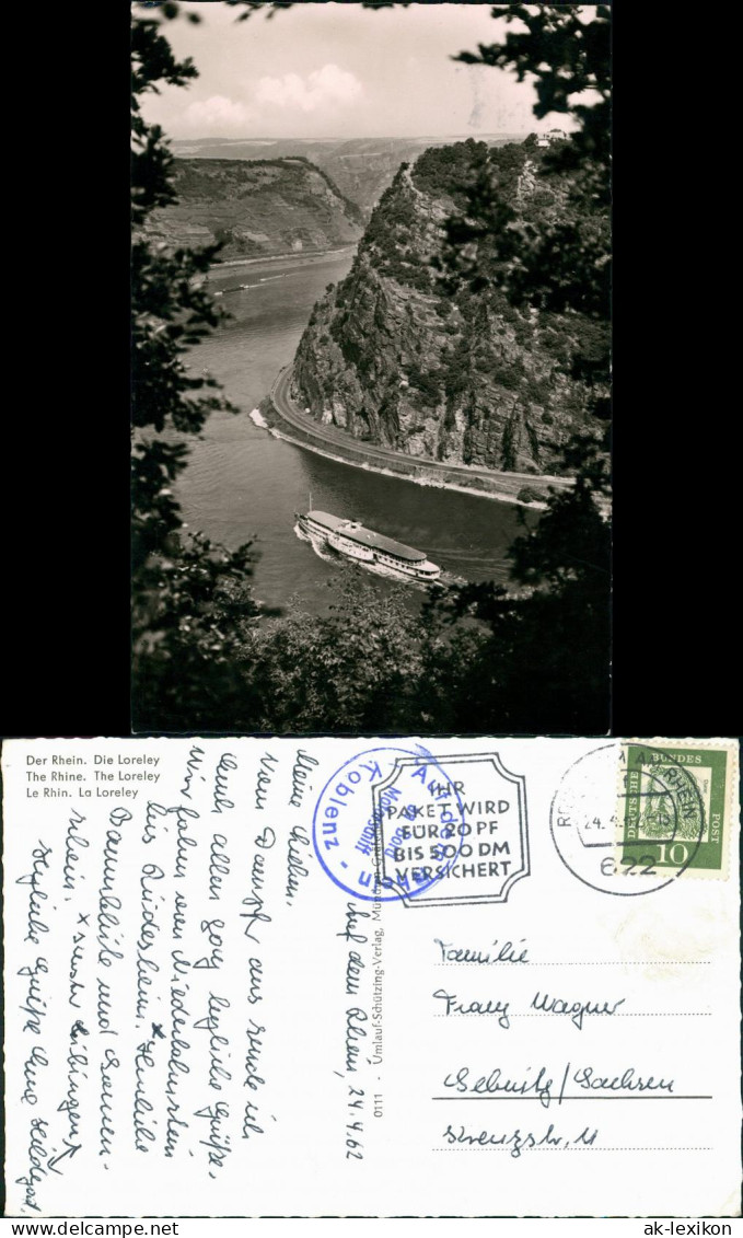 Sankt Goar  Rhein Schiff Rheindampfer 1962 Bordpoststempe Motorschiff KOBLENZ - St. Goar