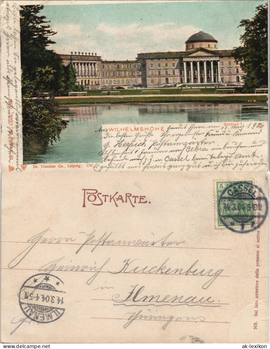 Ansichtskarte Bad Wilhelmshöhe-Kassel Cassel Schloss Wilhelmshöhe 1904 - Kassel