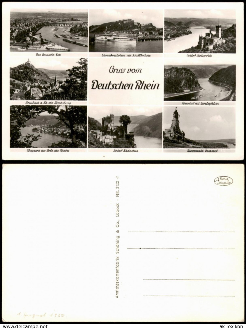 Ansichtskarte Koblenz Deutscher Rhein Mehrbild Braubach 1956 - Koblenz