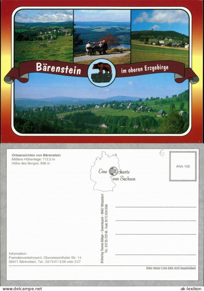 Bärenstein-Altenberg (Erzgebirge) Panorama, Weide, Ausblick 1995 - Baerenstein