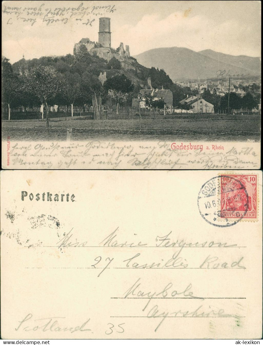 Ansichtskarte Bad Godesberg-Bonn Häuser An Der Godesburg 1904 - Bonn