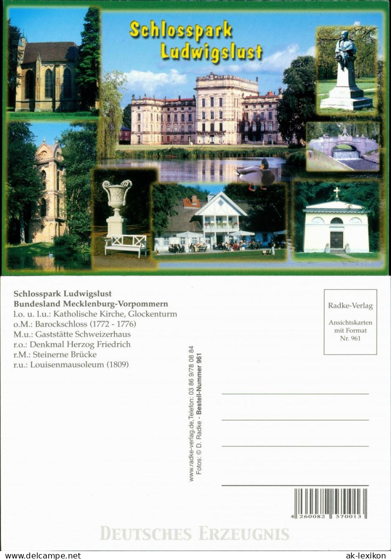 Ludwigslust Schloßgarten Schloß Park Color Mehrbild-AK Castle Postcard 2005 - Ludwigslust