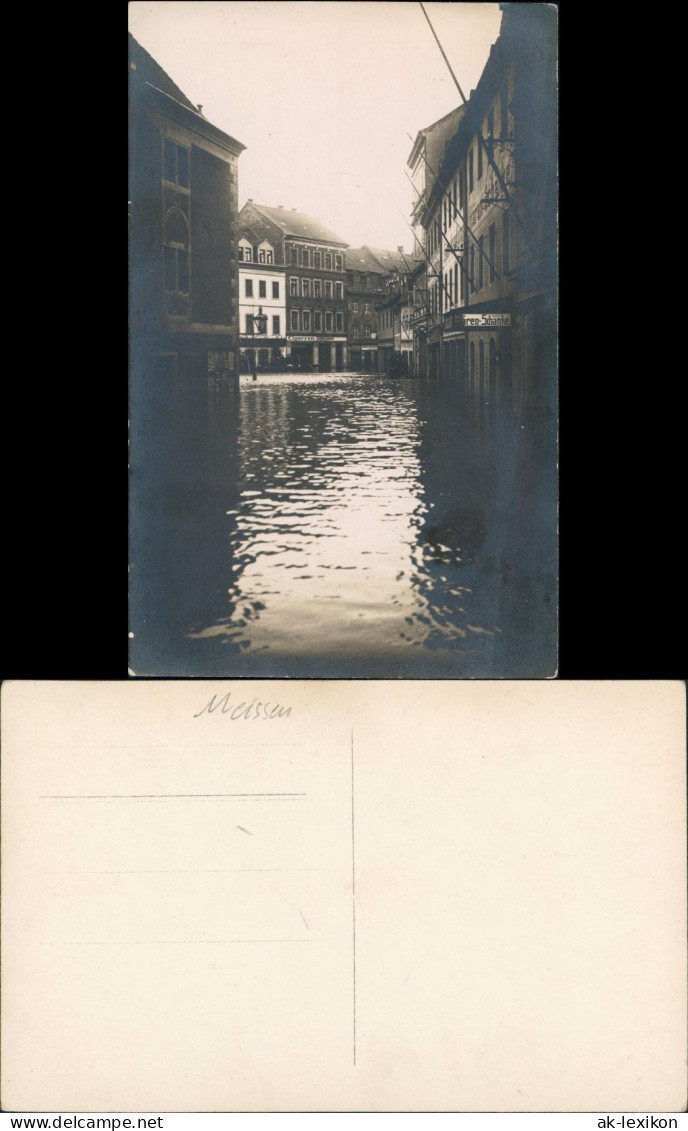 Ansichtskarte Meißen Hochwasser Bärenschänke Straße 1920 - Meissen