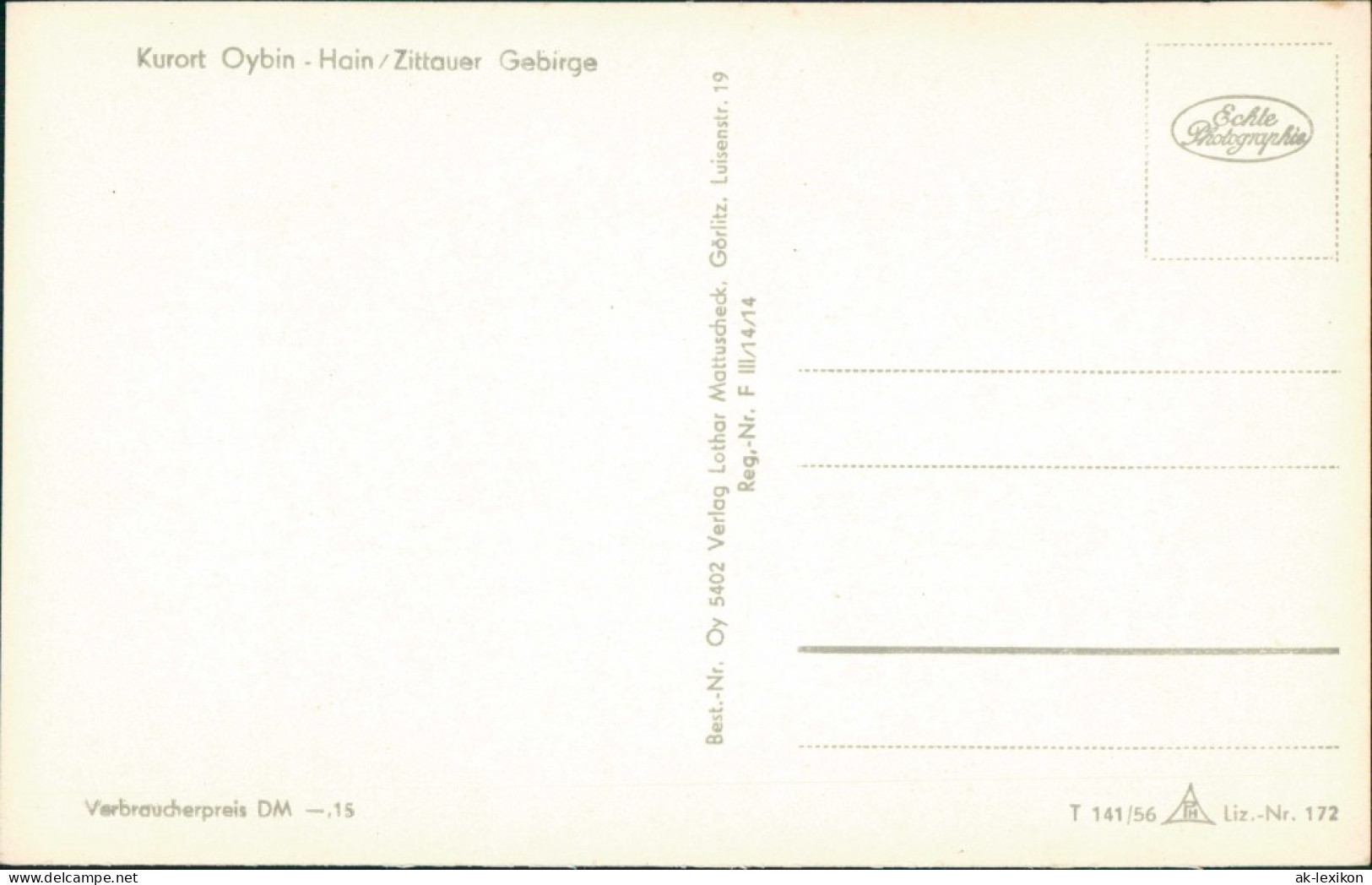 Ansichtskarte Oybin Hochwaldbaude, Treppe 1956 - Oybin