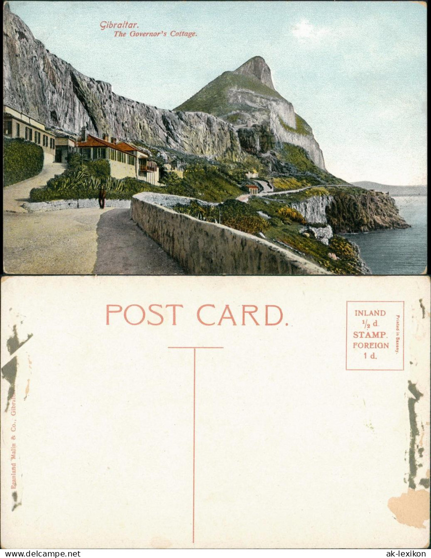 Postcard Gibraltar The Governor's Cottage, Straßen Partie 1910 - Gibraltar