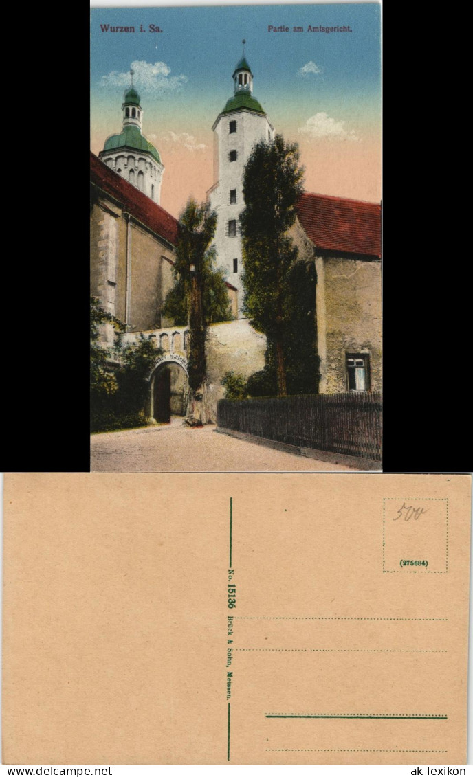 Ansichtskarte Wurzen Kirche. Amtsgericht 1914 - Wurzen