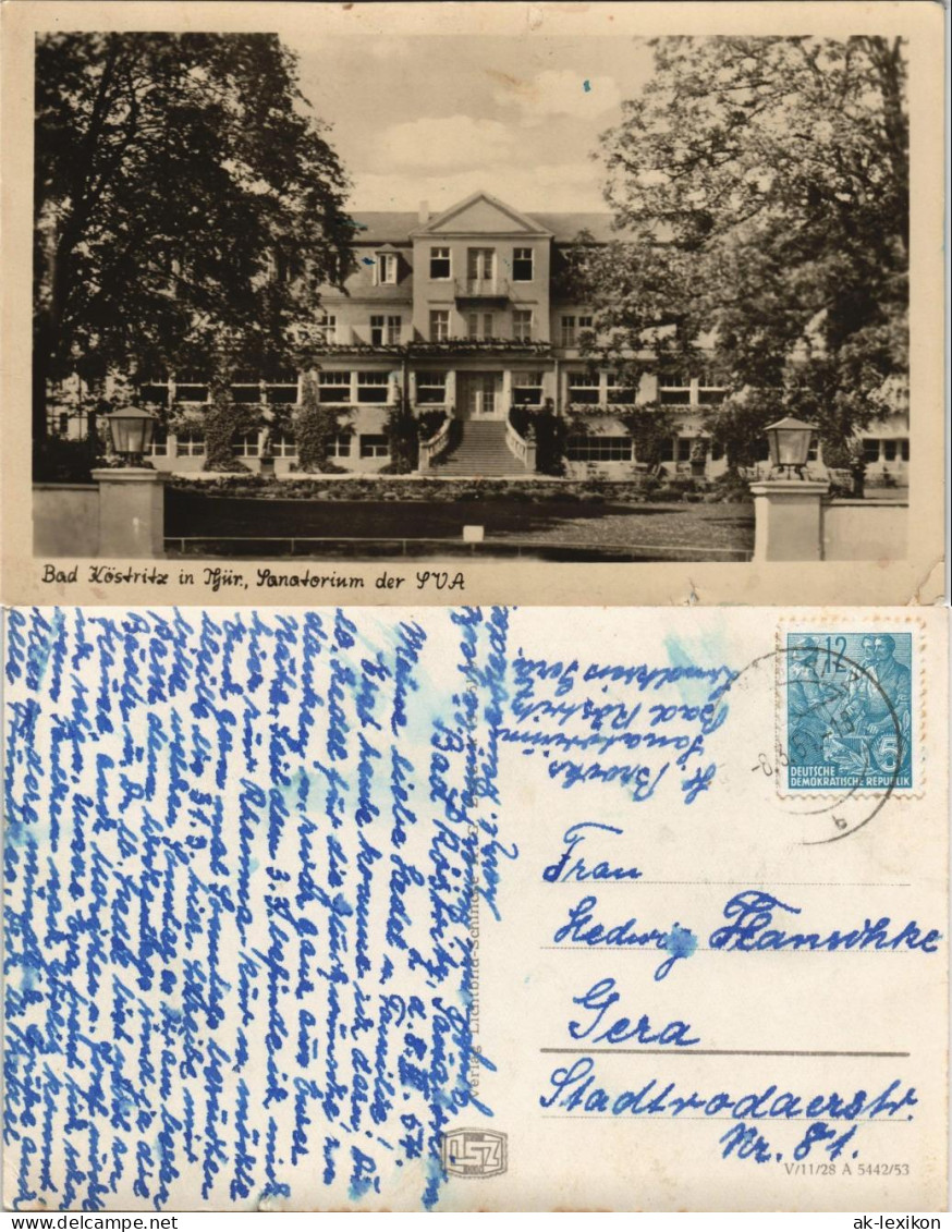 Ansichtskarte Bad Köstritz Sanatorium 1953 - Bad Koestritz