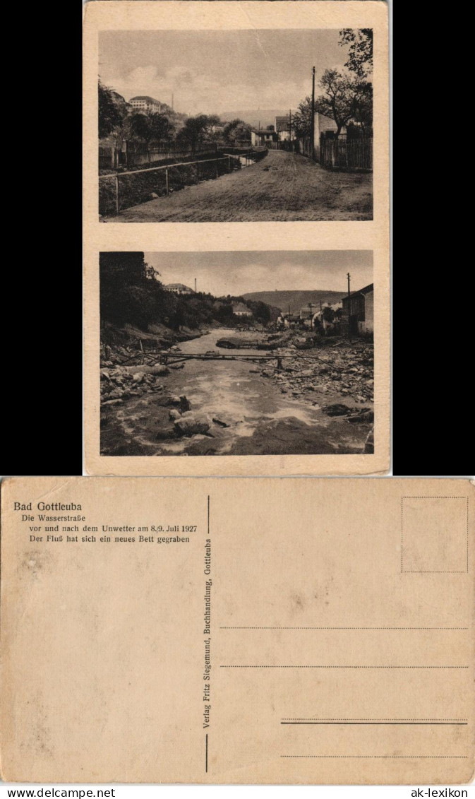 Bad Gottleuba-Berggießhübel Unwetter 8. Juli 2 Bild Wasserstraße 1927 - Bad Gottleuba-Berggiesshübel