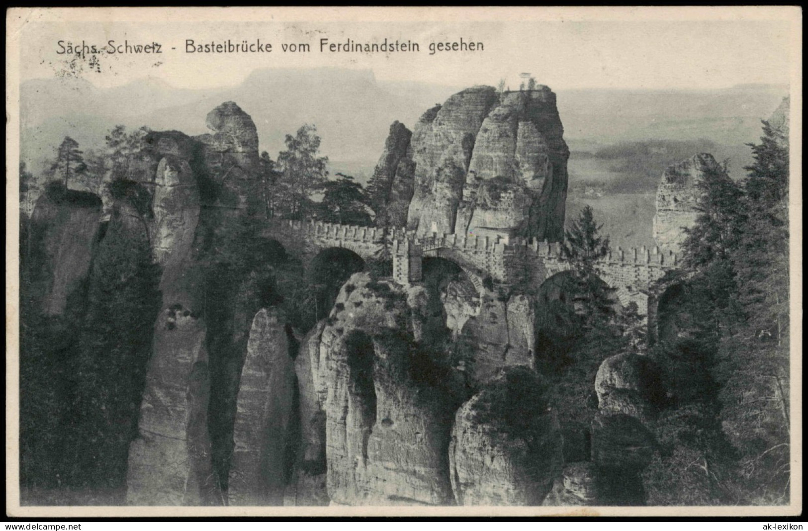 Rathen Sächs. Schweiz - Basteibrücke Vom Ferdinandstein Gesehen 1933 - Rathen