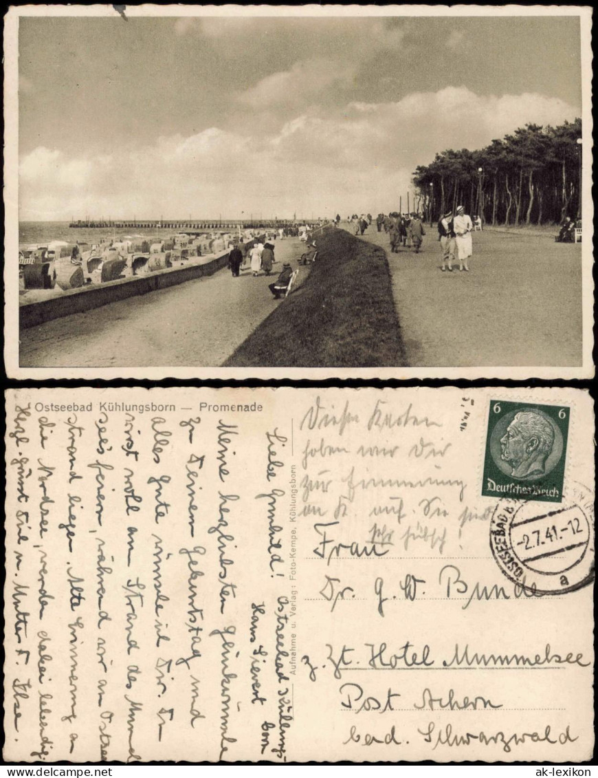 Ansichtskarte Kühlungsborn Strandpromenade 1941 - Kühlungsborn