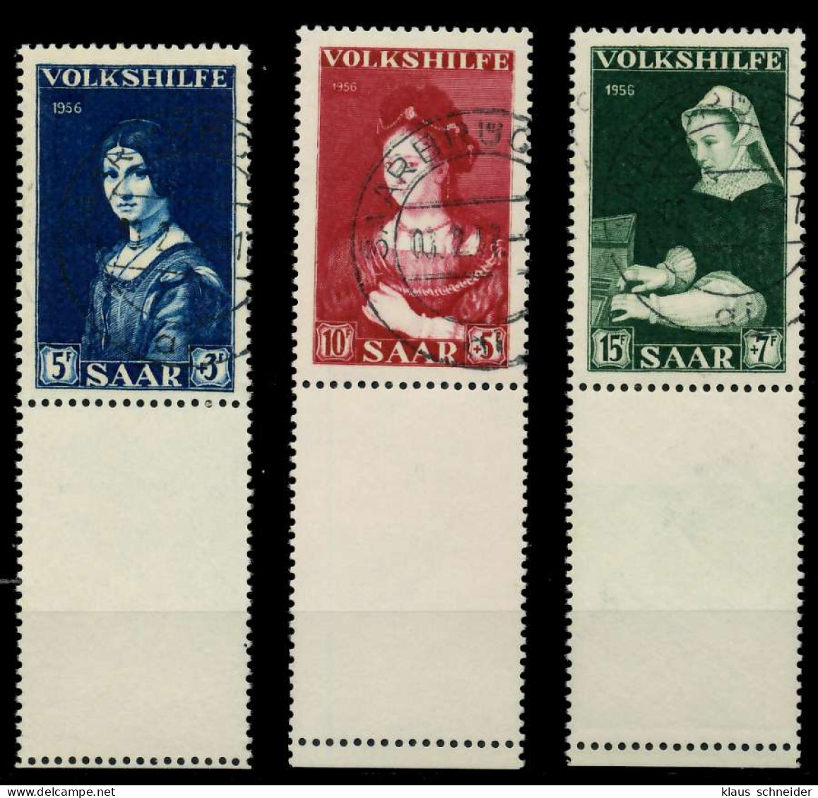 SAARLAND 1956 Nr 376L-378L Zentrisch Gestempelt URA X79C446 - Usados