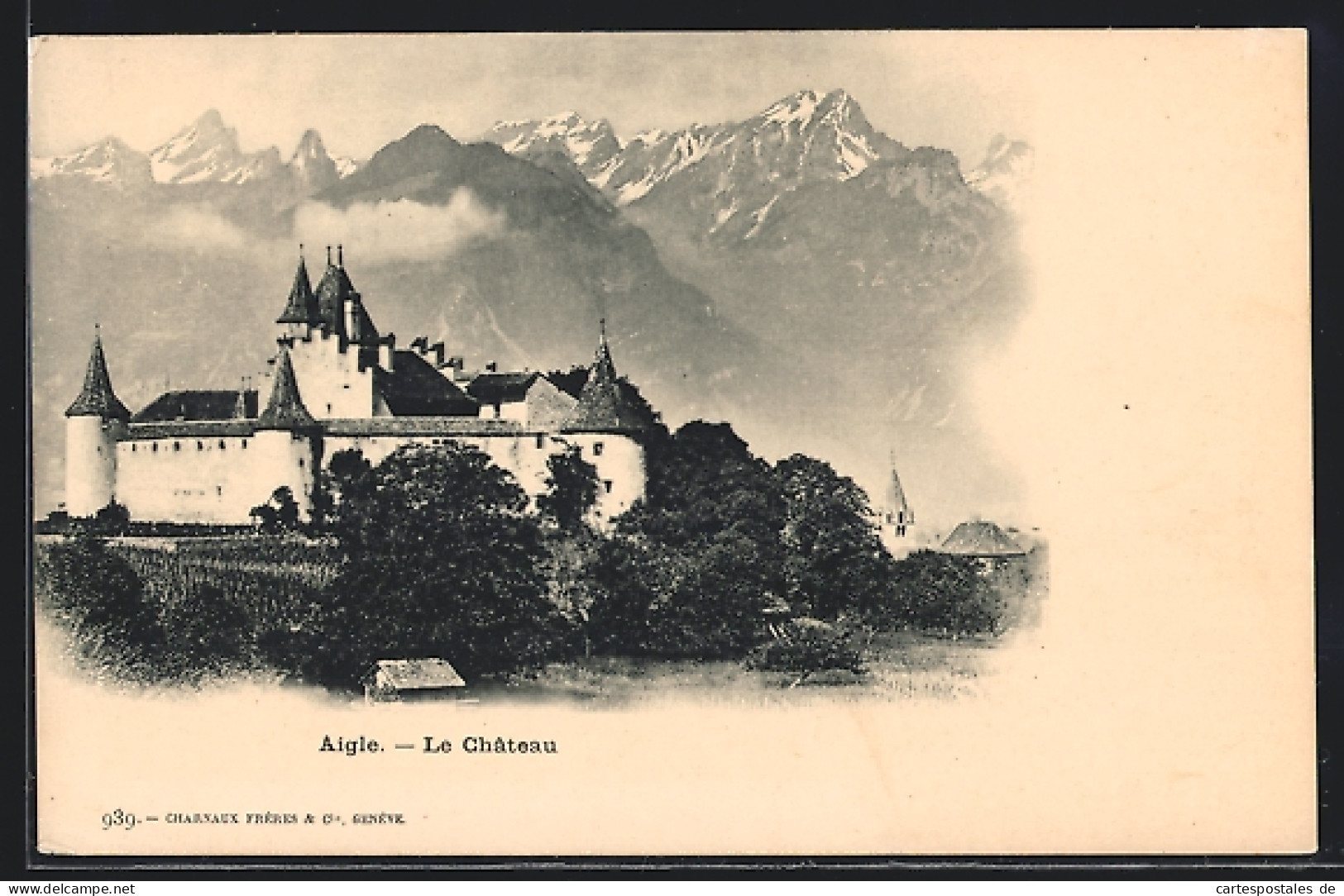 AK Aigle, Le Chateau, Schloss, Berge  - Aigle