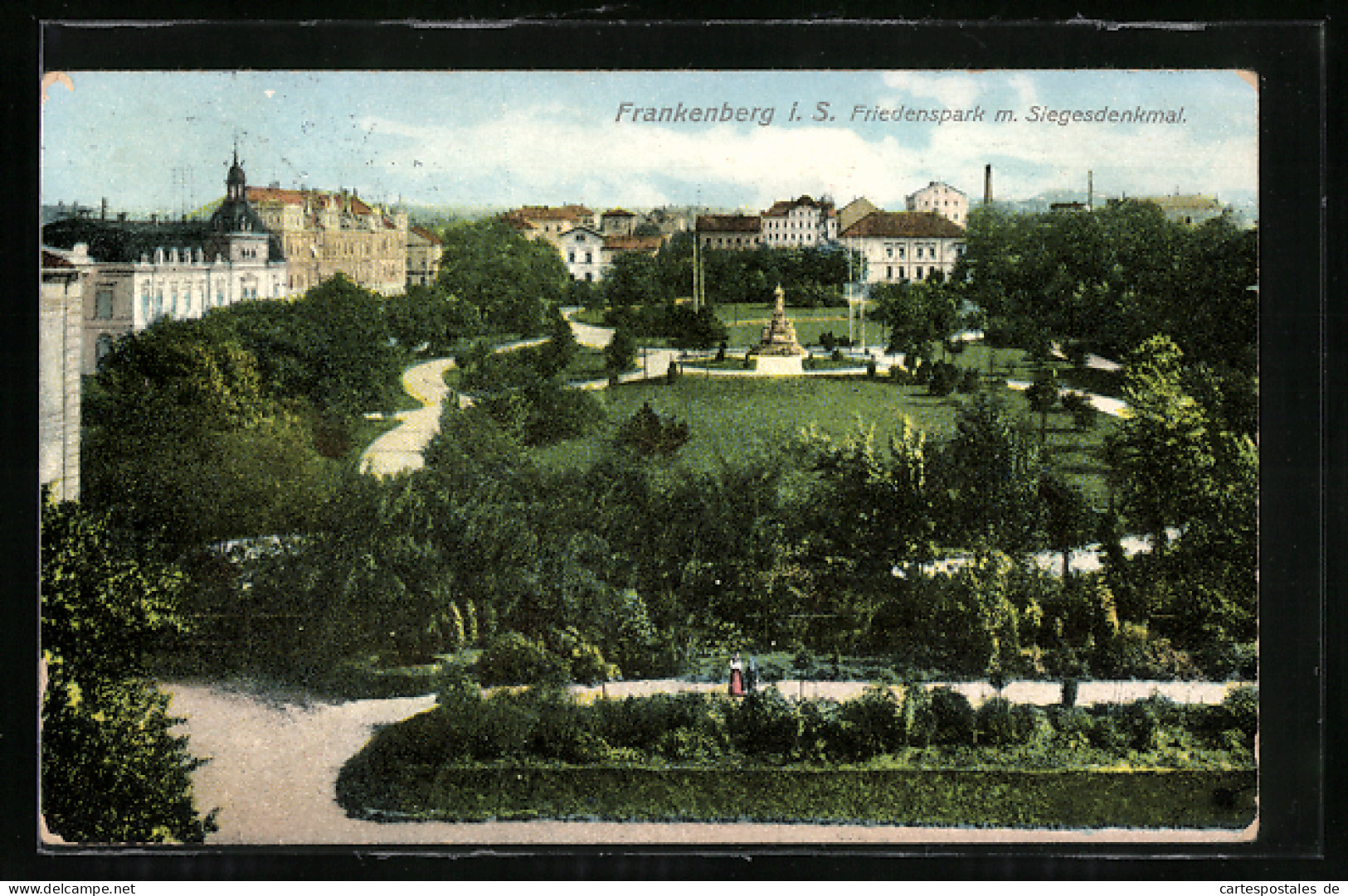 AK Frankenberg / Sachsen, Friedenspark M. Siegesdenkmal  - Frankenberg