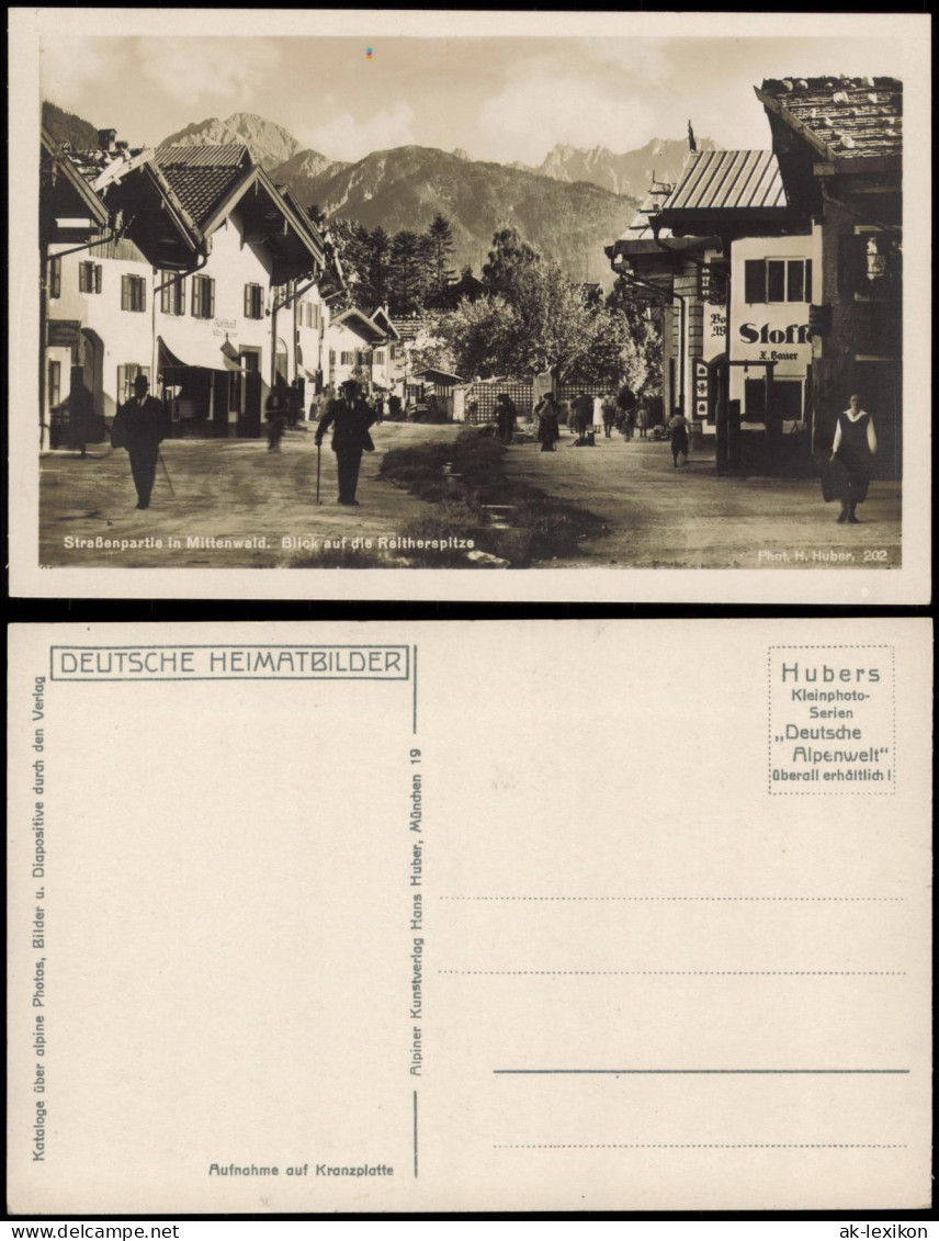 Ansichtskarte Mittenwald Straßenpartie 1932 - Mittenwald