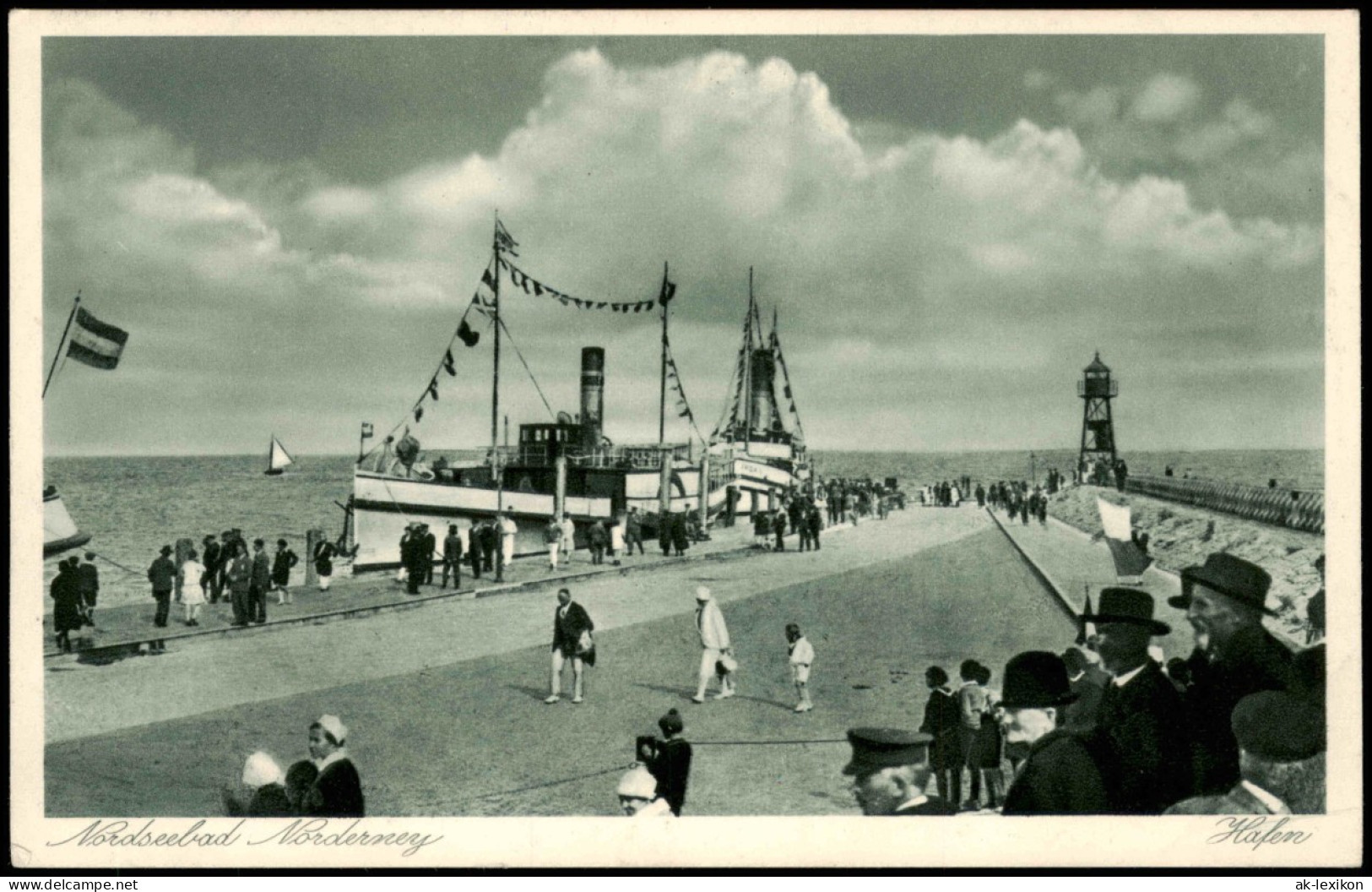 Ansichtskarte Norderney Schiffe/Schifffahrt - Dampfer Hafen 1936 - Norderney