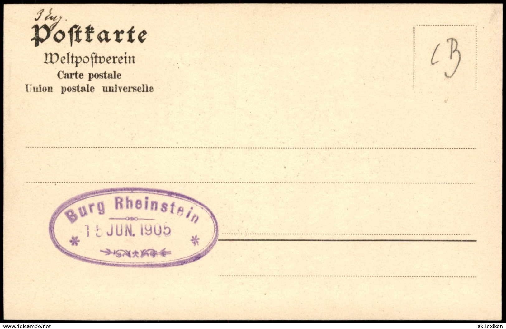 Ansichtskarte Bingen Am Rhein Burg Rheinstein. Credenz-Zimmer. 1912 - Bingen