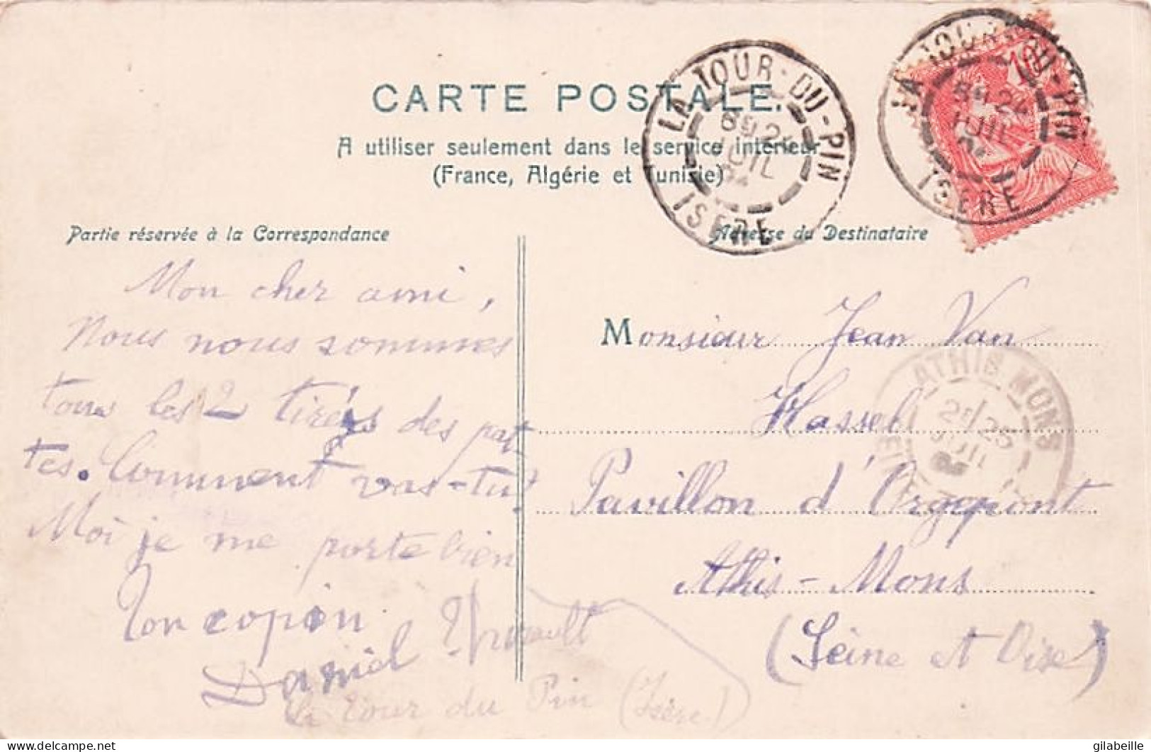 38 - LA TOUR Du PIN  - Vue Prise Du Coteau De Badieu - La Gare - 1904 - La Tour-du-Pin