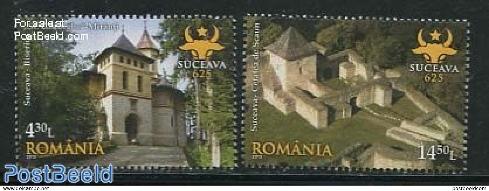 Romania 2013 625 Years Suceava 2v, Mint NH, Art - Castles & Fortifications - Unused Stamps