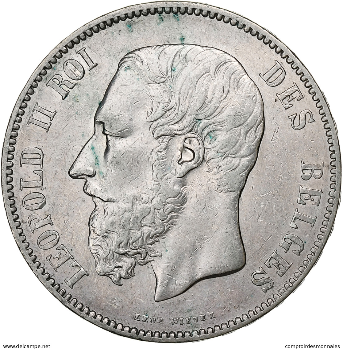 Belgique, Leopold II, 5 Francs, 5 Frank, 1872, Argent, TTB, KM:24 - 5 Francs