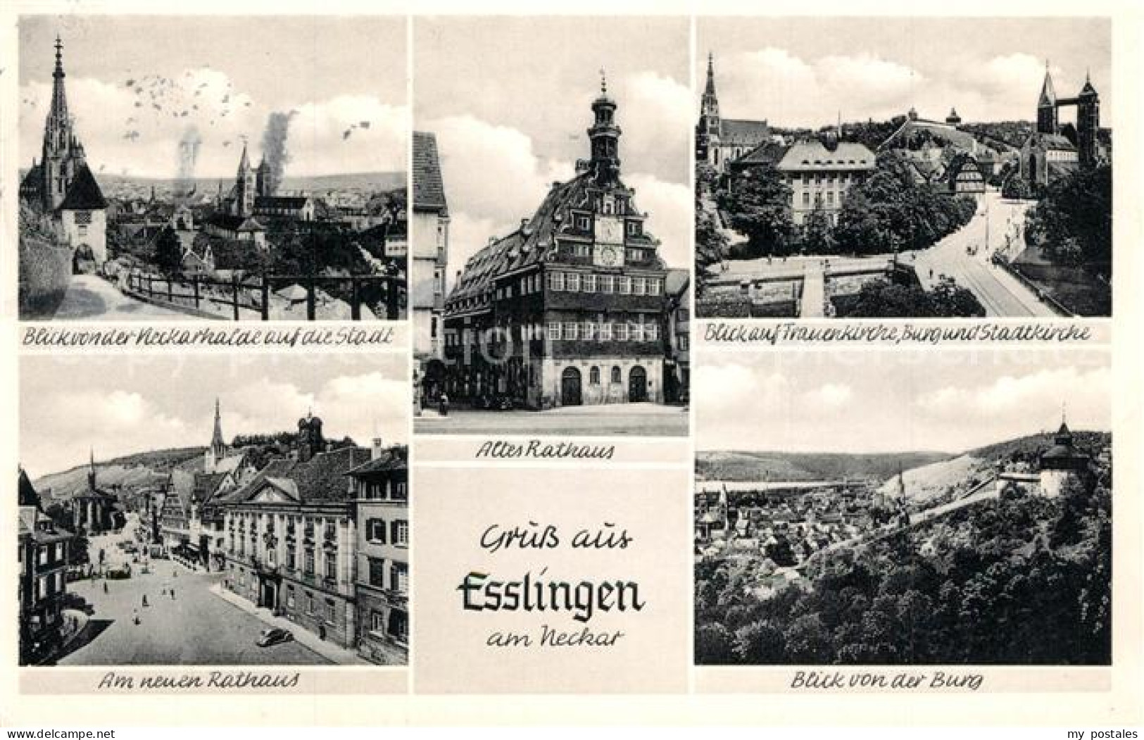 73356456 Esslingen Neckar Stadtpanorama Rathaus Frauenkirche Burg Stadtkirche Es - Esslingen