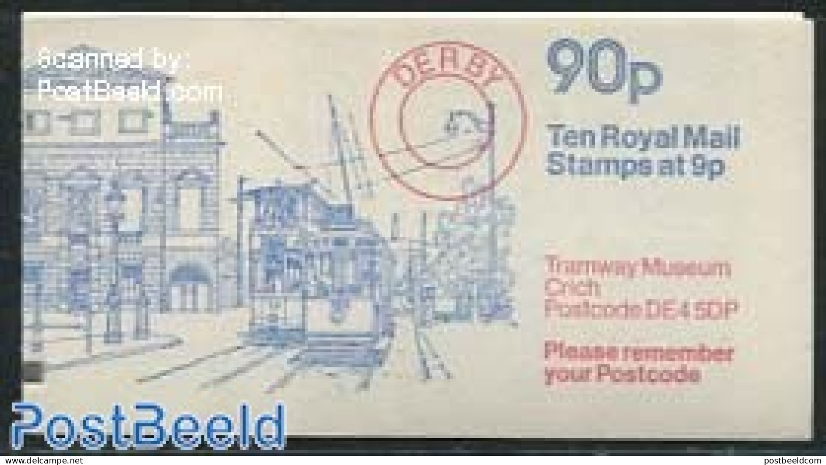 Great Britain 1979 Definitives Booklet, Tramway Museum, Selvedge At Left, Mint NH, Transport - Stamp Booklets - Trams - Neufs