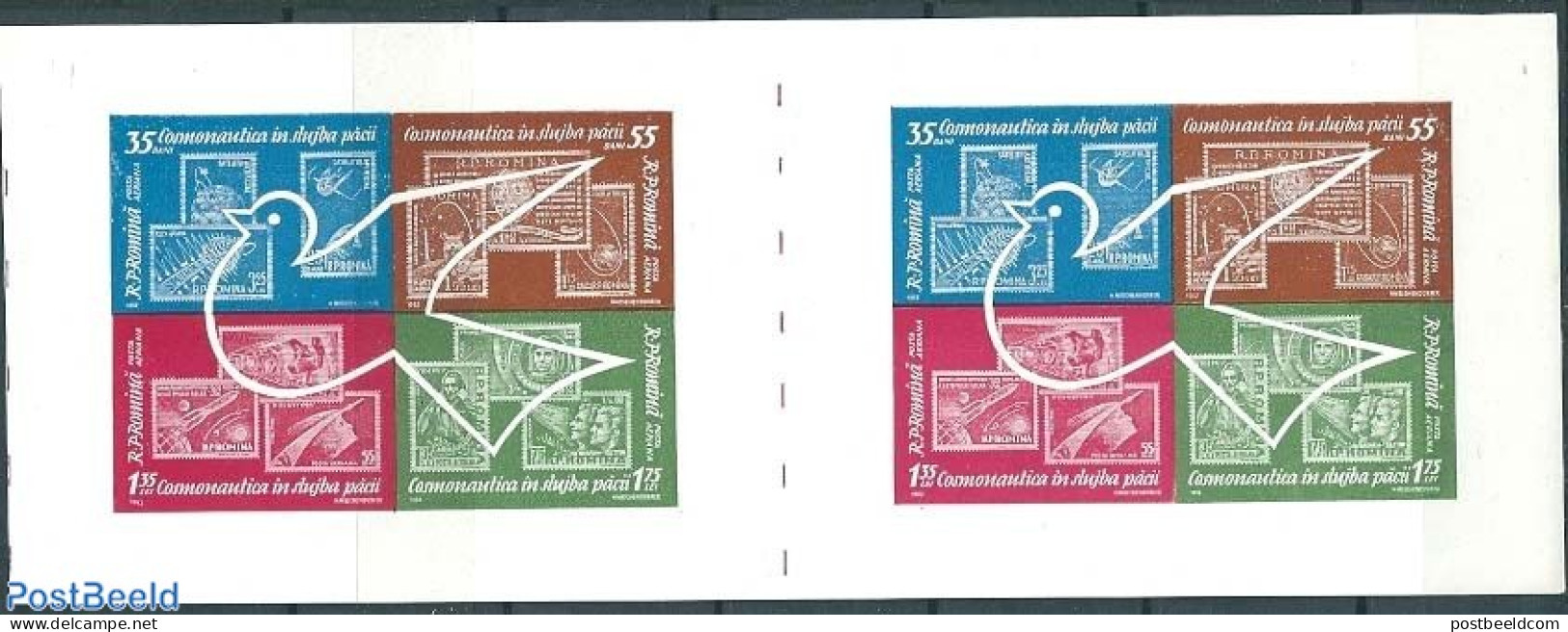 Romania 1962 Space Exploration S/s, Pair, Mint NH, Stamps On Stamps - Unused Stamps