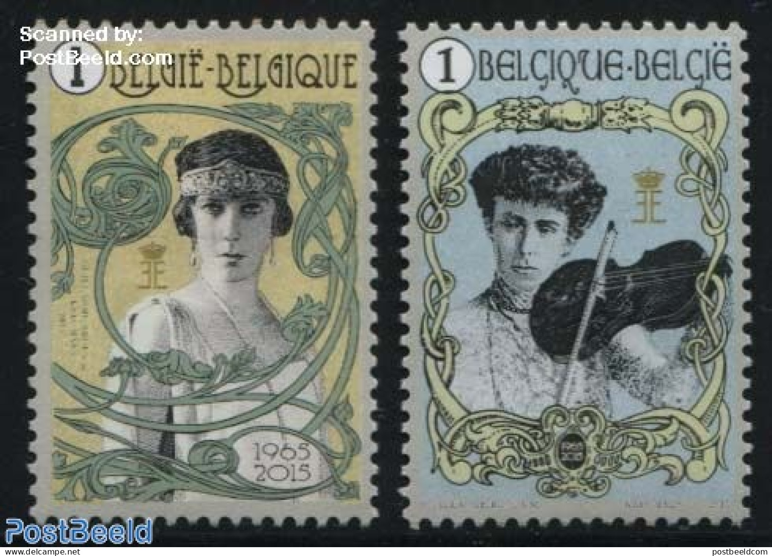 Belgium 2015 Queen Elisabeth 2v, Mint NH, History - Performance Art - Kings & Queens (Royalty) - Music - Musical Instr.. - Unused Stamps