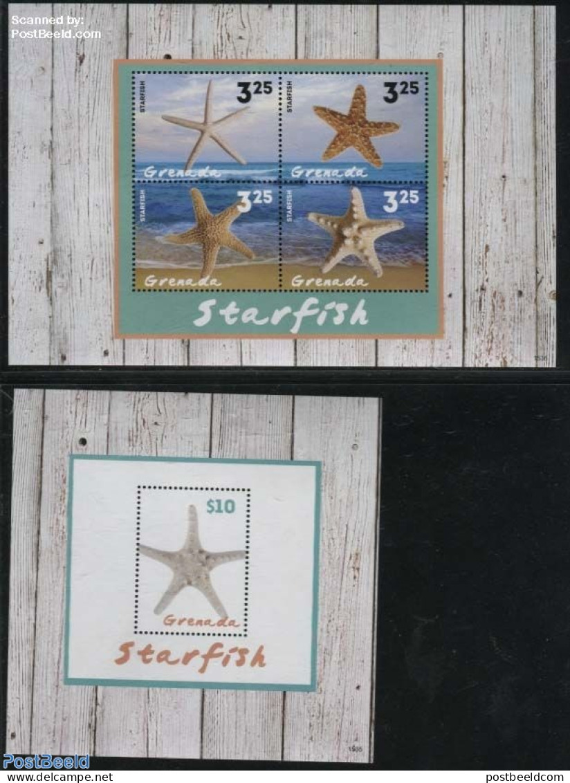 Grenada 2015 Starfish 2 S/s, Mint NH, Nature - Shells & Crustaceans - Meereswelt