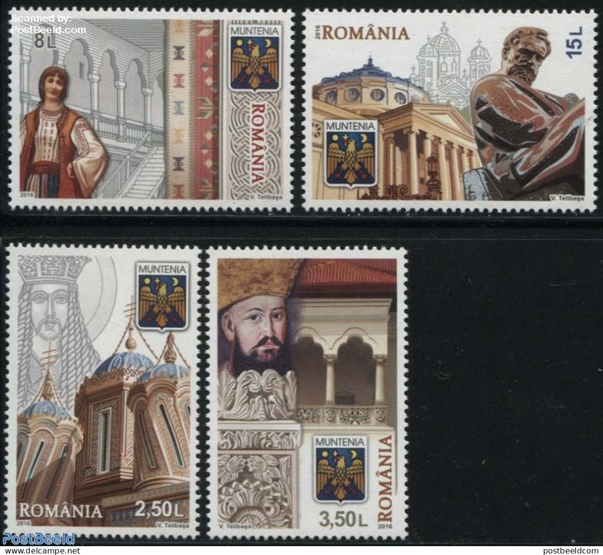 Romania 2016 Muntenia 4v, Mint NH, History - Religion - Various - Coat Of Arms - Churches, Temples, Mosques, Synagogue.. - Unused Stamps