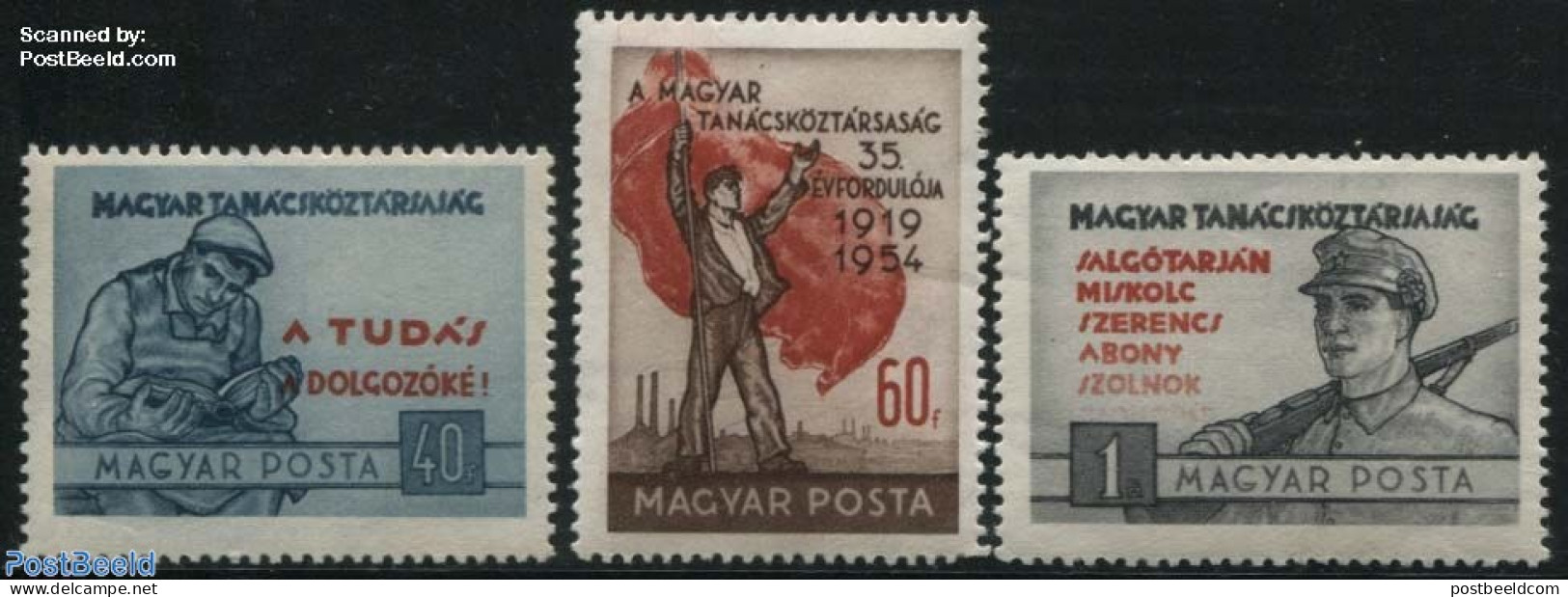 Hungary 1954 Republic Day 3v, Unused (hinged) - Nuovi
