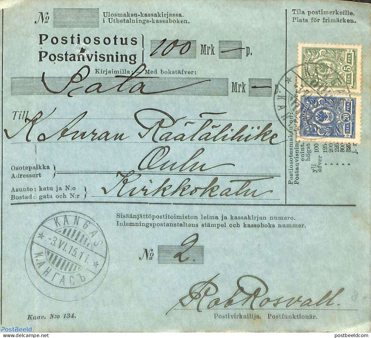 Finland 1915 Parcel Card, Postal History - Covers & Documents